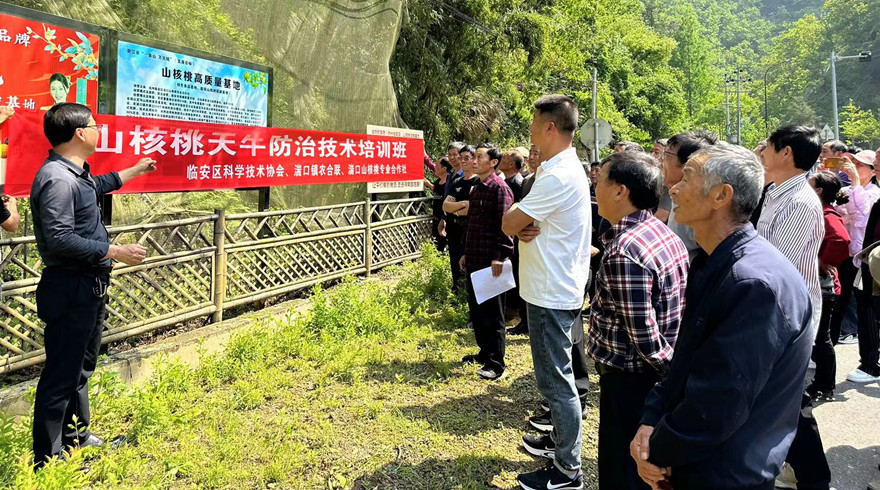 临安区科协组织害虫防治培训班走进湍口镇